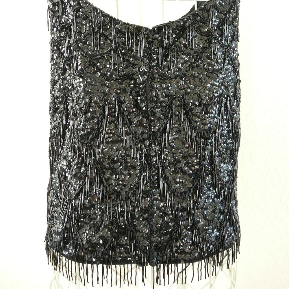 EUC- Vintage Beaded Sequin Sleeveless Top Size S- 50s